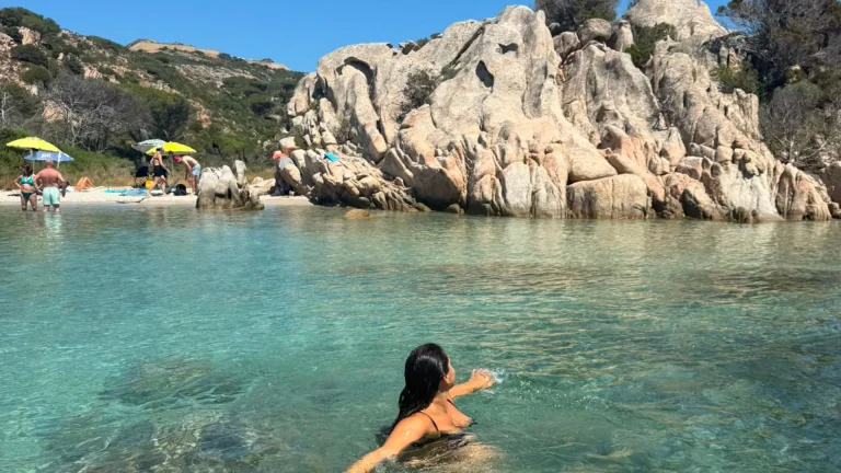 Alicia, exchange student in Cagliari, at the beach